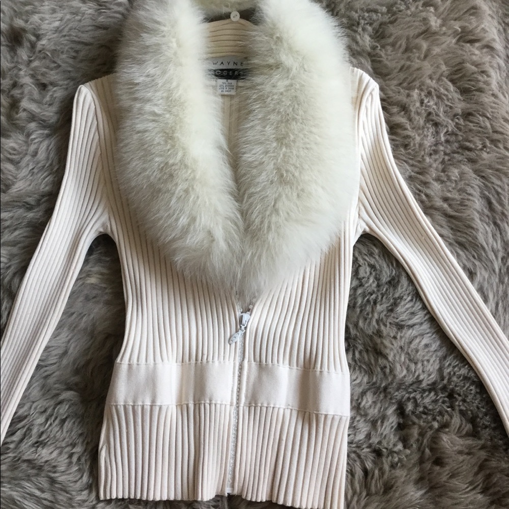 Rabbit fur lined sweater